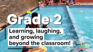 Grade 2 learners are exploring joy through outdoor games, swimming, music, and dance